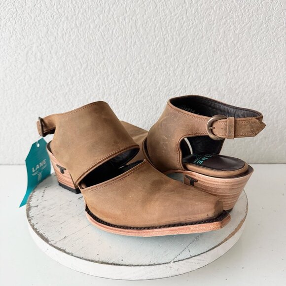 Lane PLAIN JANE Brown Slingback Mule Womens Cowboy Boots 11 Western Cowgirl - Picture 11 of 11